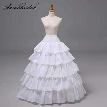 

Vintage Women Bridal Gown Wedding Dress Petticoat 5 layer 4 Hoop Underskirt Long Crinoline Prom Party Fancy Skirt Slip 12004