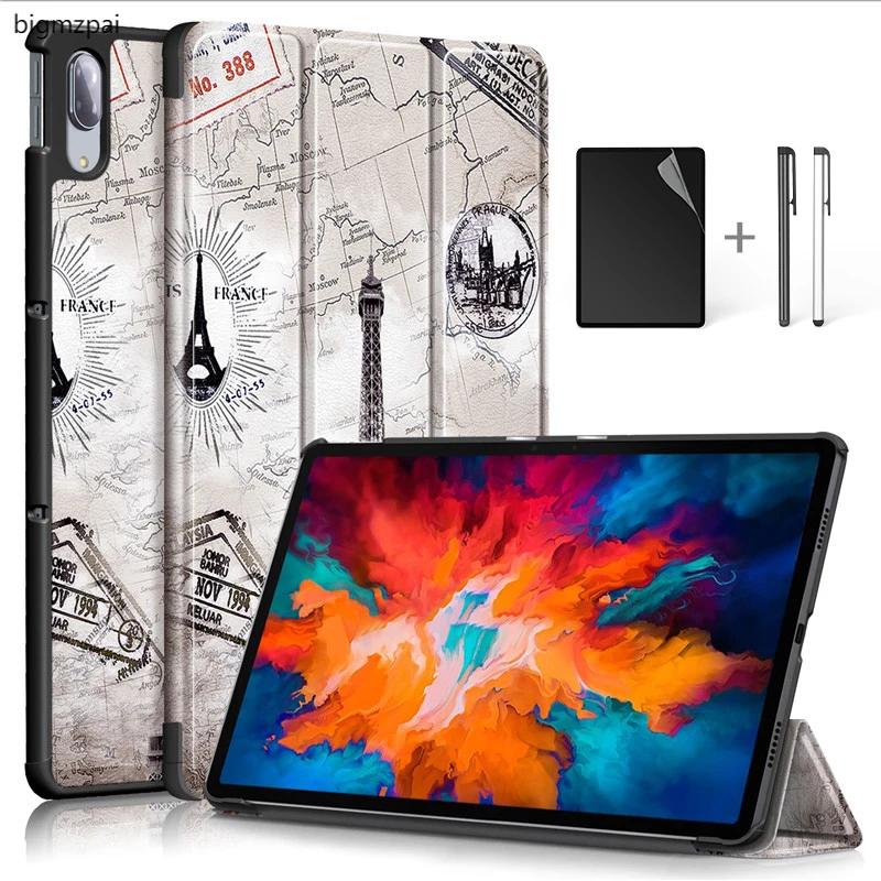 Чехол для Lenovo Tab P11 Pro кожаный чехол Магнитный чехол-подставка планшета + пленка
