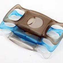 Двойной режущий инструмент, нож, карманный Каттер для сигар, портативные ножницы из нержавеющей стали, ножницы, прозрачный пластиковый корпус, мужской гаджет