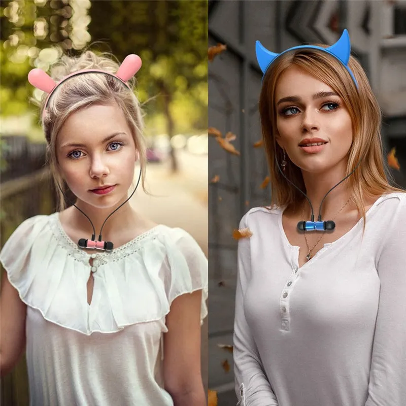 Cute Bluetooth Wireless Cat Ear Headphones Girls Headset Headwear Earphone with Mic For PC Laptop Computer Phone For Girls Kids