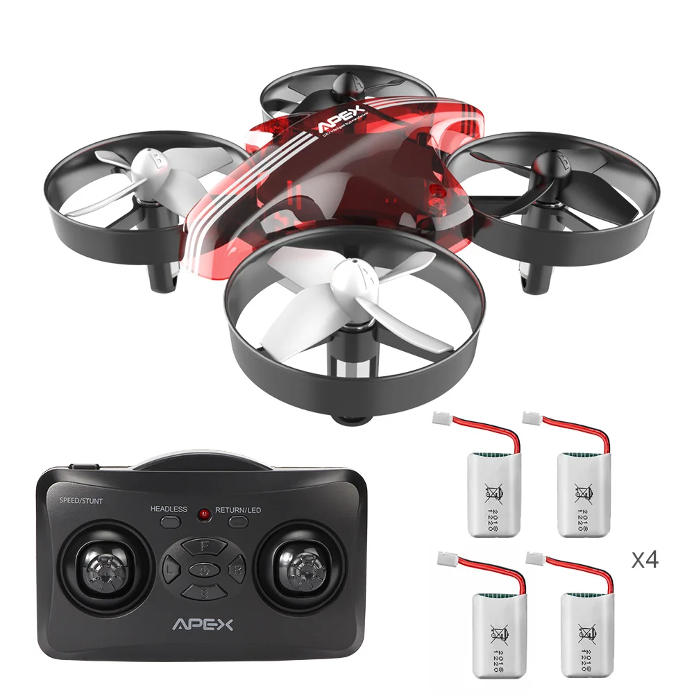 Apex Red Global Drone Мини-Дрон Радиоуправляемый вертолет Безголовый мини Квадрокоптер Дрон лучшая игрушка для детей zabawki - Цвет: With 4 batery