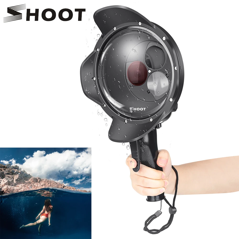 

SHOOT 40M Diving Dome Port Waterproof Case Filter Switchable Dome for GoPro Hero 7 6 5 Black Hero(2018) Accessory for Go Pro 7 6