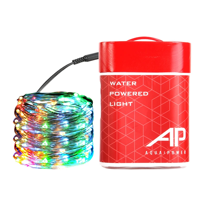 

10M 100LED Copper Wire Christmas Garland Magnesium Rod Salt Water Power Generation String Lights Wedding Party Decoration