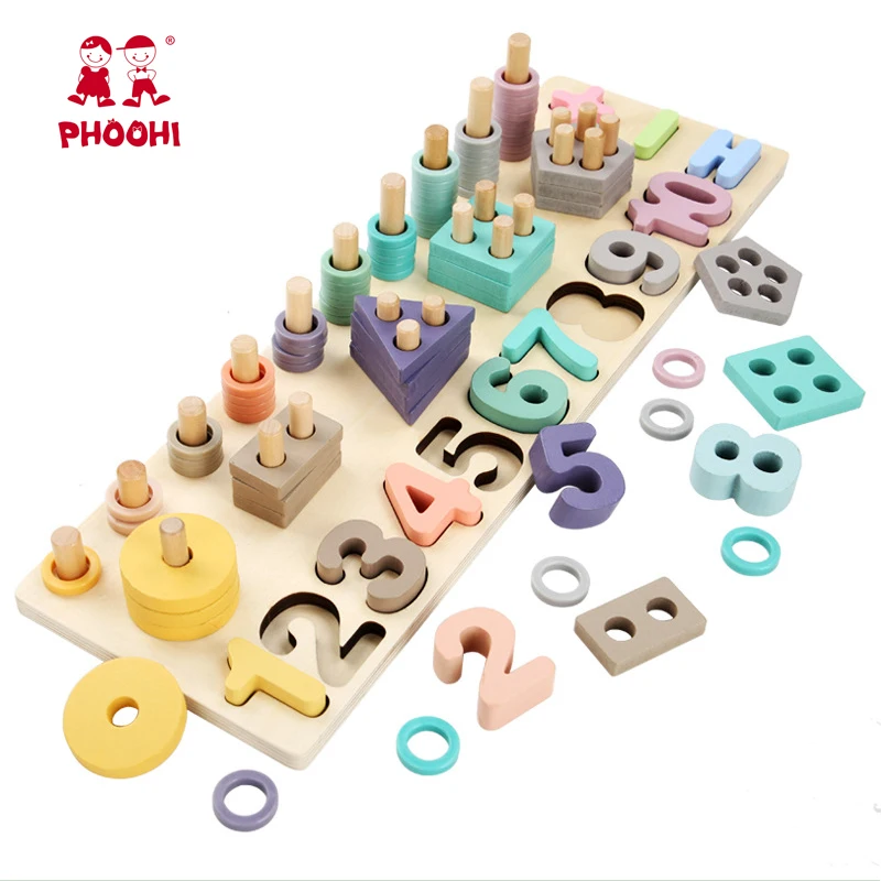 Wooden Montessori Toys Preschool Baby Learning Count Geometric Shape Cognition Match Baby Early Education Teaching Math Toy Wooden Montessori Toys Preschool Baby Learning Count Geometric Shape Cognition Match Baby Early Education Teaching Math Toy