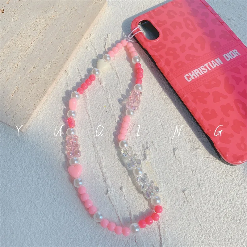 ISAKEN Telefoon Kralen Lanyard Acryl Hart Mobiele Telefoon Ketting, Kleurrijke Mobiele Telefoon Armband Polsband Telefoon Charms Case Tassen Hanger Gift voor Vrouwen Meisjes ISAKEN Telefoon Kralen Lanyard Acryl Hart Mobiele Telefoon Ketting, Kleurrijke Mobiele Telefoon Armband Polsband Telefoon Charms Case Tassen Hanger Gift voor Vrouwen Meisjes