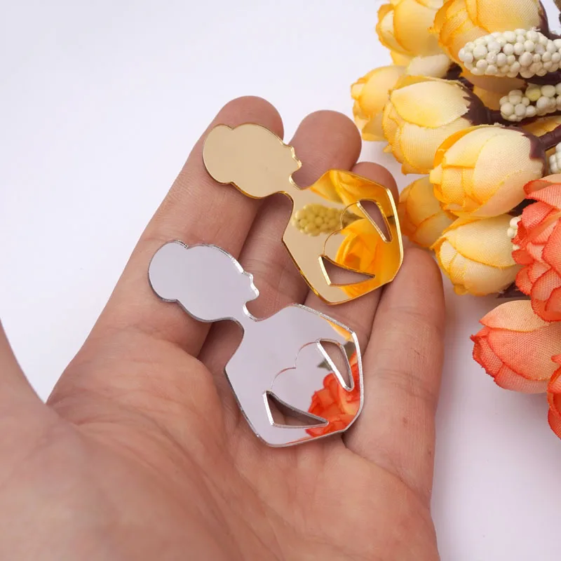 4cm 5cm 6cm High Small Mirror Princess Wedding Acrylic Sticker Bridal Guest Gifts Party Decor Favors Engagement Supplies 50pcs makeup mirror kids stickers