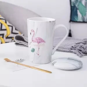 Mug Lovers Cup Ceramic Home Cute Water Cup Coffee Mug Mug with Lid Spoon Teacup Cups and Mugs Coffee Cup Cups and Mugs Mug - Цвет: 400ML