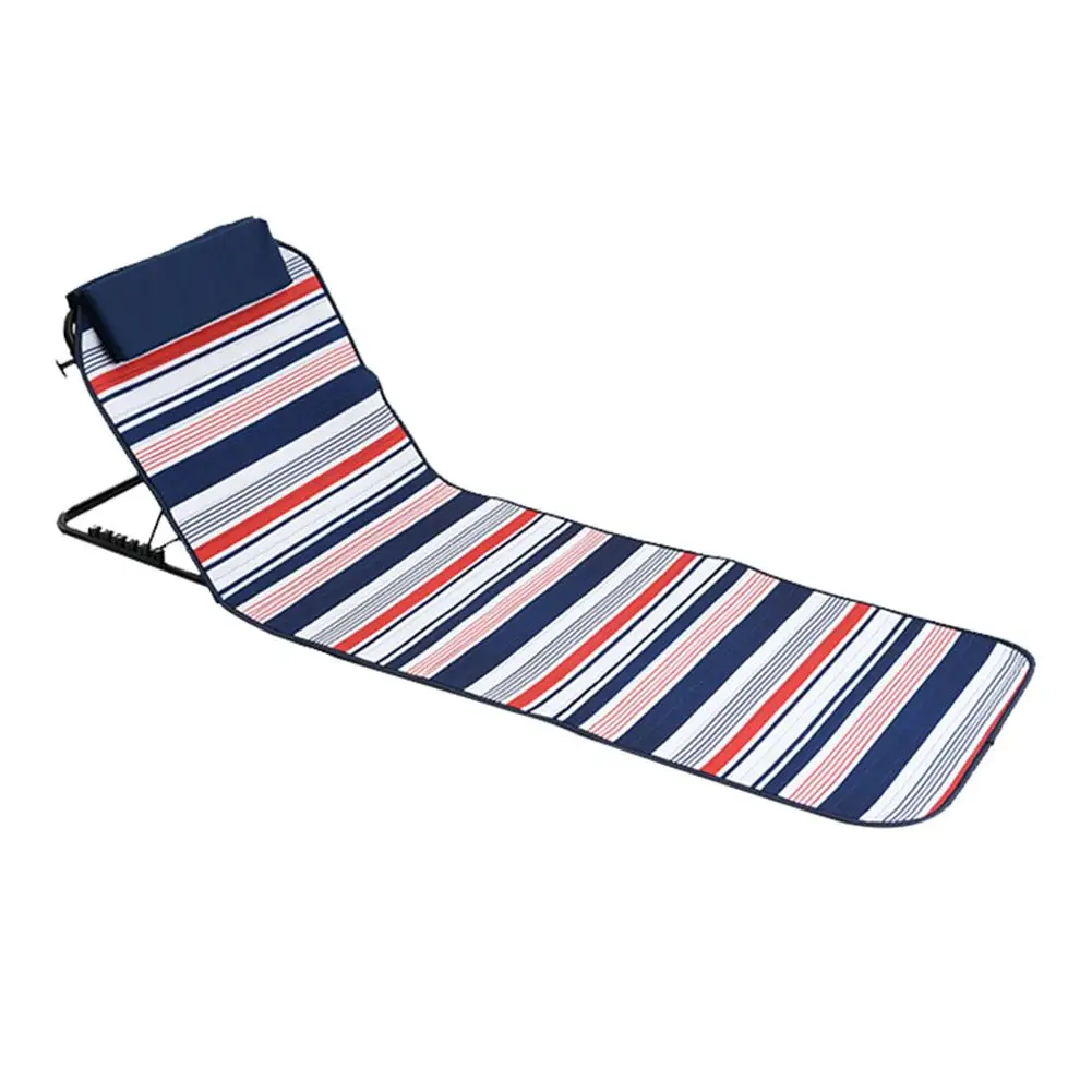 160*54cm portátil praia esteira dobrável ajustável encosto almoço pausa pesca reclinador cadeira de banho com travesseiro|Esteira de acampamento| - AliExpress