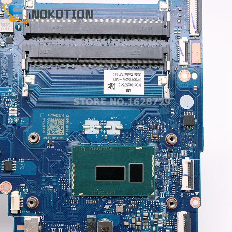 Promo  NOKOTION 815247-501 815247-001 For HP 15-AY Laptop Motherboard AHL50 ABL52 LA-C701P Mainboard SR23W