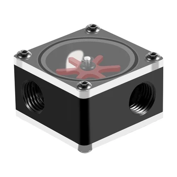 

3 Way Water Cooling Flow Indicator, G1/4 Threaded 6 Impeller Water Flow Sensor for PC Water Cooling System