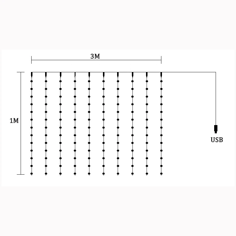 1X3 2X3 2X3 3X3M занавес светодиодный свет шнура сказочная сосулька 2 м Звезда Рождественский венок для свадьбы праздника окно наружное украшение свет - Испускаемый цвет: 3Mx1M