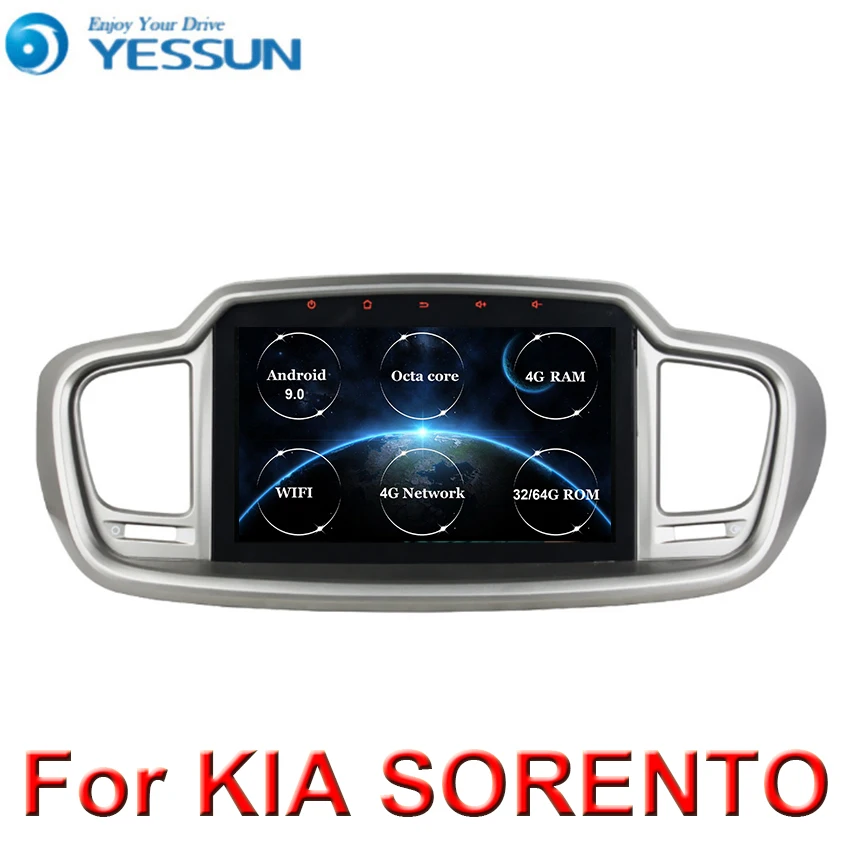 Мультимедийный плеер Android 9 0 8 ядер автомобильный аудио 4G RAM 2din BT GPS радио для KIA Sorento