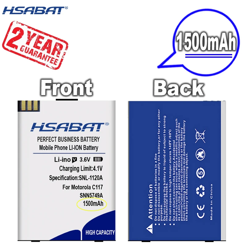 Новое поступление [HSABAT] 1500mAh SNN5749A Сменный аккумулятор для Motorola C117 C118 C155 C139 C115 C116 C157