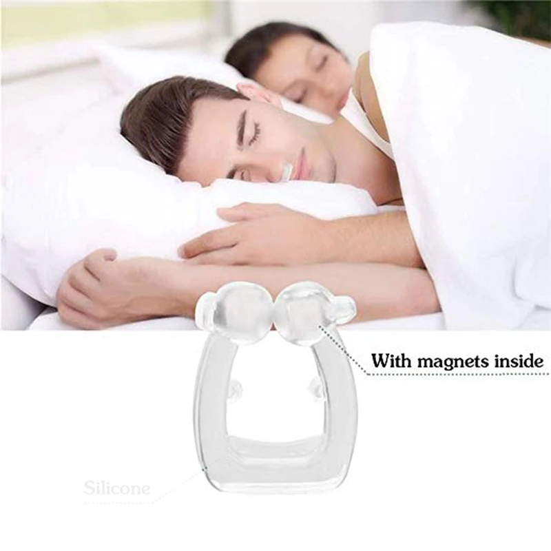 

Portable Soft Magnetic Anti Snore Stop Snoring Nose Clip Sleep Tray Relieve Sleeping Aid Apnea Guard Night Device