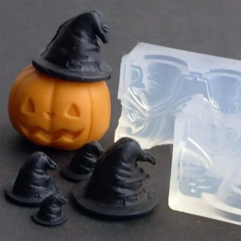 

DIY Clear Silicone Stereo Pumpkin Mini Witch Hat Mold for Jewelry Making Tools Resin Craft Epoxy Molds