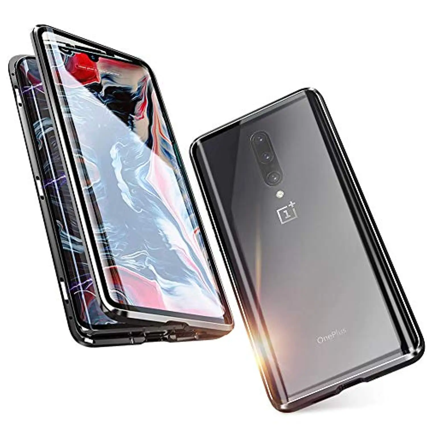360 Полный Магнитный задний стеклянный чехол для XiaoMi 9 SE 9T Pro 8 A3 A2 6X RedMi Note 7 K20 7A, металлический бампер, жесткие чехлы для телефонов - Цвет: Black