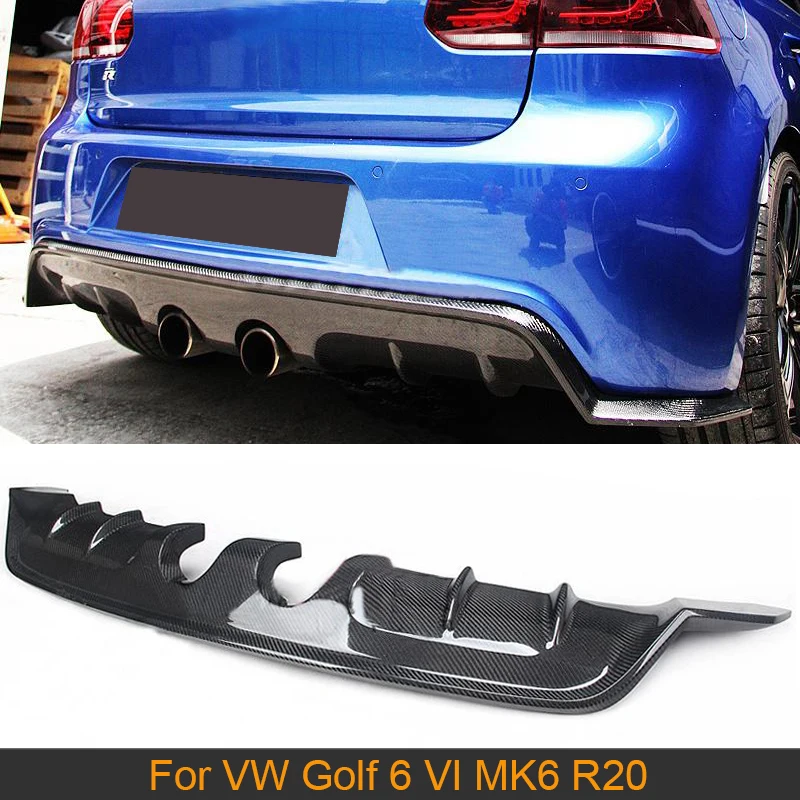 

Carbon Fiber Rear Bumper Diffuser Lip Spoiler for VW Golf 6 VI MK6 R20 Bumper 2012-2014 Car Rear Diffuser Not Standard Black FRP
