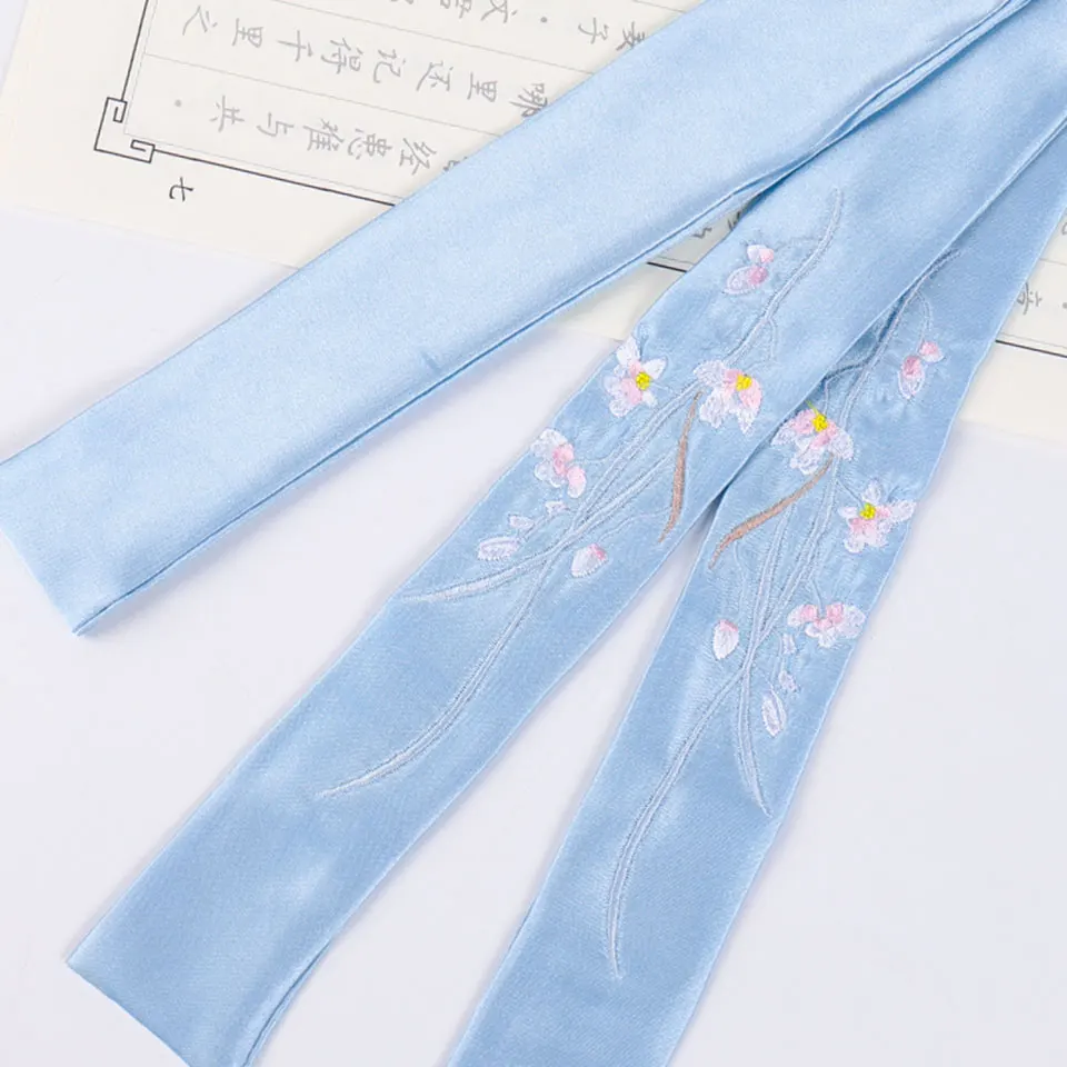 FD2 Новинка, Hanfu, лента для волос, аксессуары, китайский стиль, костюм, COS, головной убор, для ежедневной вышивки, аксессуары для волос, веревка для волос - Цвет: FD2