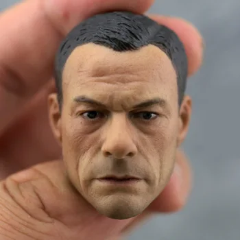 

1/6 Scale Handmade Kungfu Star Jean claude Van Damme Head Sculpt Male Head Carving with Neck for 12'' Action Figure DIY