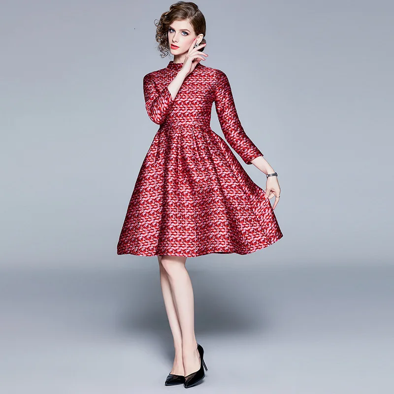 BacklakeGirls High Neck Burgundy Cocktail Dress Three Quarter Sleeves A Line Mini Gown Zipper Back Robe De Soiree Mini