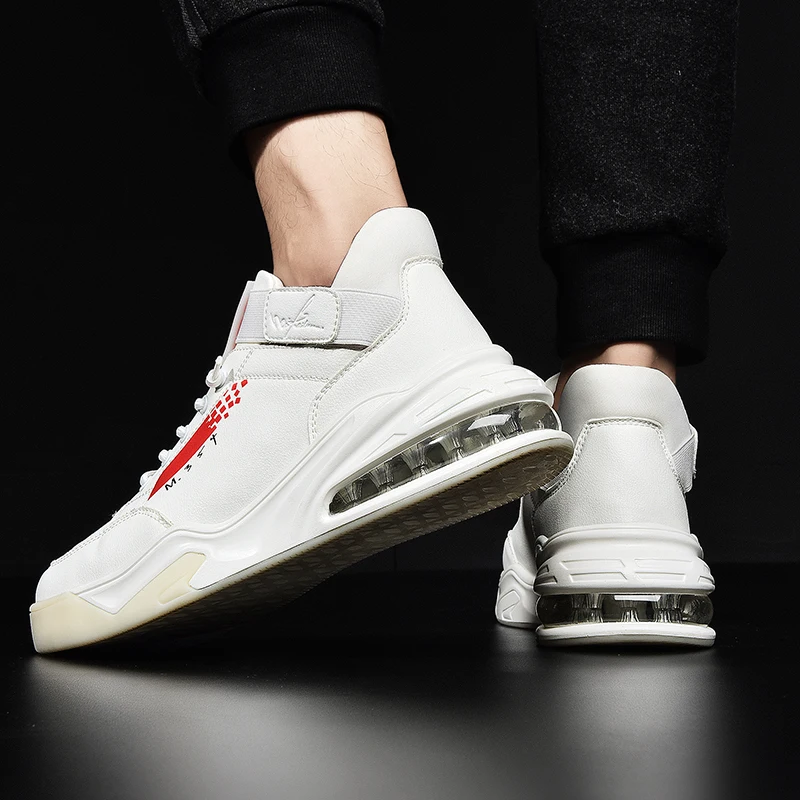 Белый Уличная Мужская баскетбольная обувь zapatillas hombre Deportiva, высокие дышащие мужские ботильоны, тренировочные кроссовки, спортивная обувь - Цвет: Белый