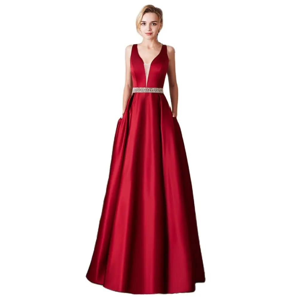 Real Picture Boad Neck Evening Dresses Long with Sash Satin Prom Party Gowns Custom Made Vestido De Festa Longo | Свадьбы и