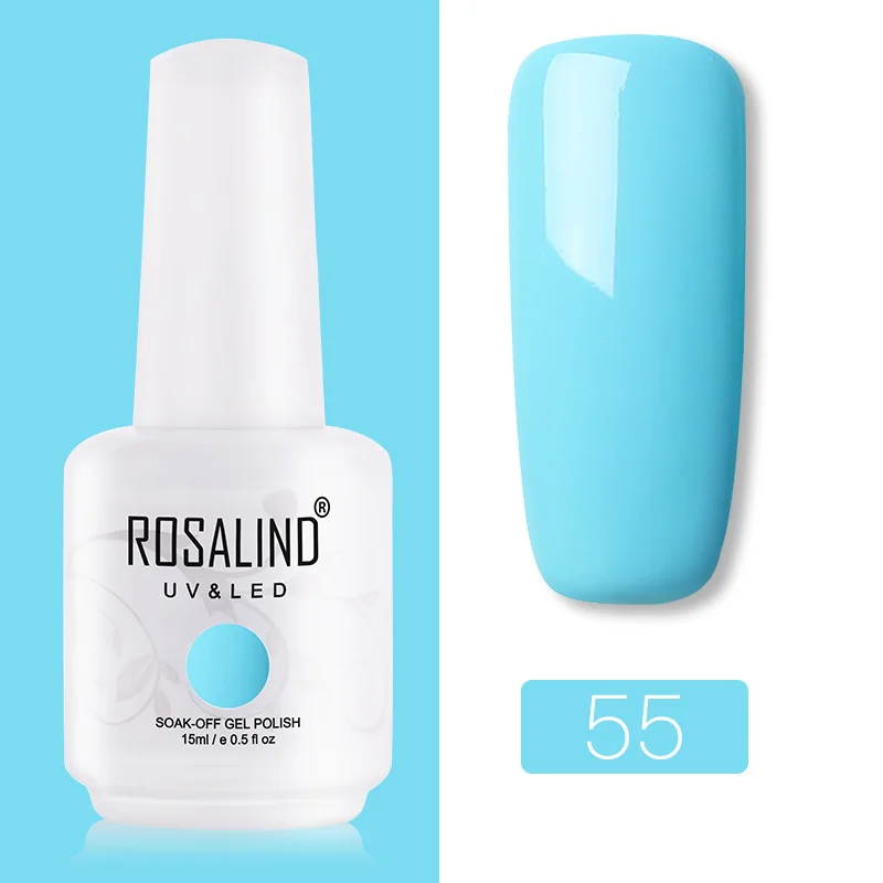RH55 ROSALIND Гель-лак гибридные лаки для ногтей Маникюр УФ светодиодный полуперманентный гель для ногтей впитывающий Гель-лак базовое верхнее покрытие 15 мл цвет - Цвет: RH55