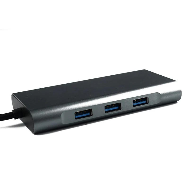 USB C концентратор док-станция для ноутбука type C адаптер с 3,5 мм аудио портом для Windows компьютера IJS998
