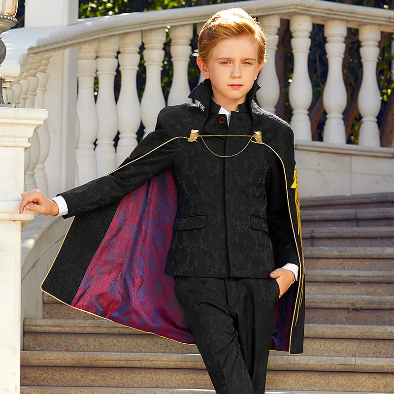Suit for Boy Formal Boys Suits for Weddings Luxury Terno Infantil Costume Enfant Garcon Mariage Baby Boy Suit Embroidered cloak