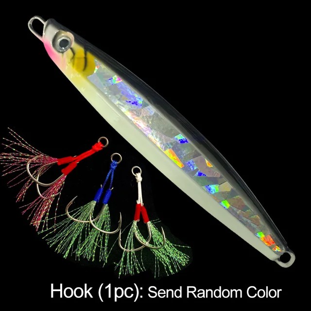 OBSESSION 180g 220g Slow Metal Jigging Lure Glow Fishing Lure Bait Lure Bait Slow Fall Jigs Fishing Jig Saltwater Lure Tackle JIG7H-Black