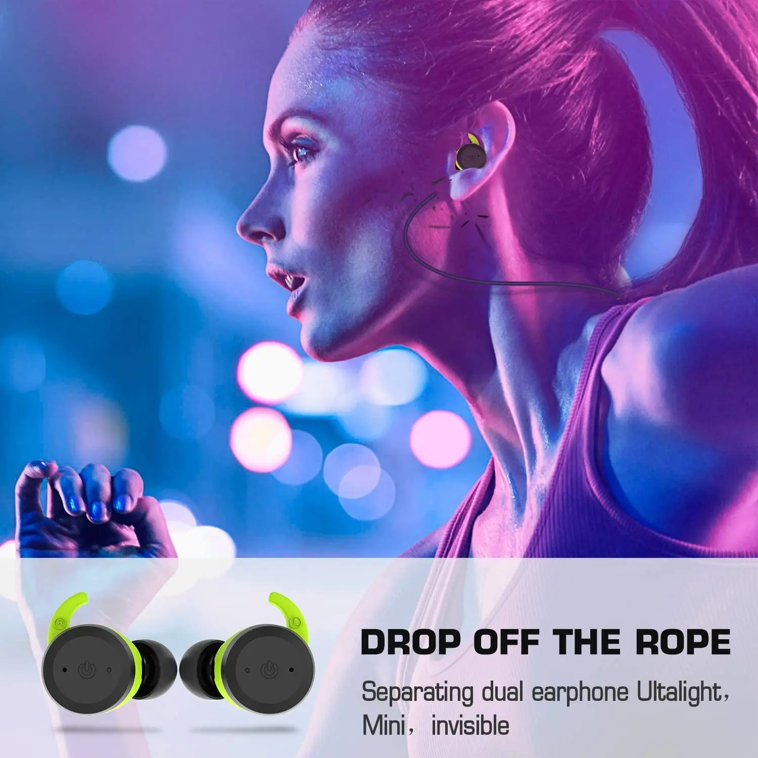 True Wireless Earbuds Bluetooth 5.0 Headphones IPX7 Waterproof Sports in Ear Headsets with Charging Case Micro Noise Cancelling