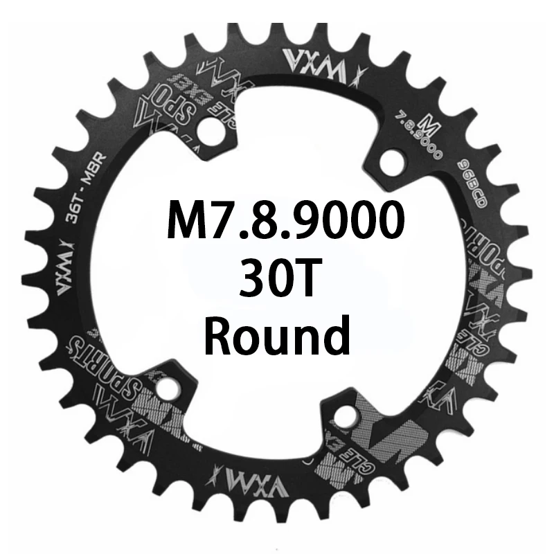 30T Black Round VXM 30T 32T 34T 36T 38T 96BCD 7075-T61, Овальный Круглый велосипед с ЧПУ, велосипедная Звездочка MTB для M7000 M8000 M9000 - Цвет: 30T Black Round