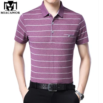 

New Polo Shirt Men Cotton Fashion Striped Polos shirt Summer Short Sleeve Business Casual Tee Shirt Homme Tops & Tees T884