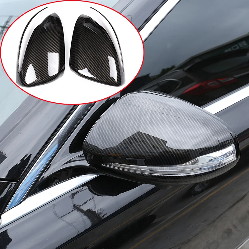 

Car Rearview Mirror Cap Protection Frame For Mercedes Benz C W205 E W213 Rearview Mirror Cap Cover Trim ABS Black For LHD 2 Pcs