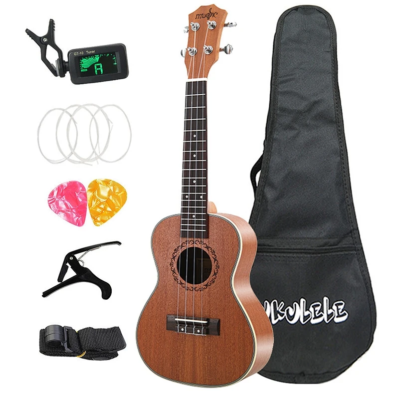 

Quality 21 Inch Soprano Ukulele Hawaii Hawaiian Mini Guitar Uke Sapele 4 Strings Guitar for Beginners Guitarist