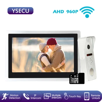 

YSECU 10'' AHD 960P WiFi Video Door Phone Wireless Video Intercom for Touch Screen Smart Phone Real-time Control Wide-angel