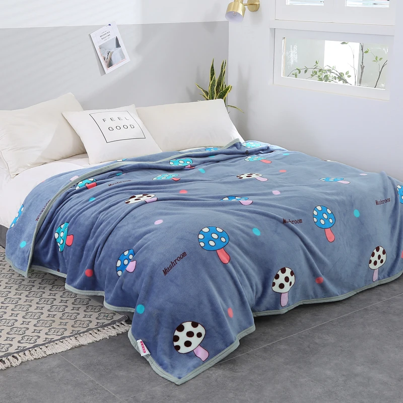 

Cartoon mushroom blankets quilts twin full queen king adult blankets soft Throw Flannel blankets on Bed/car/sofa kids rugs