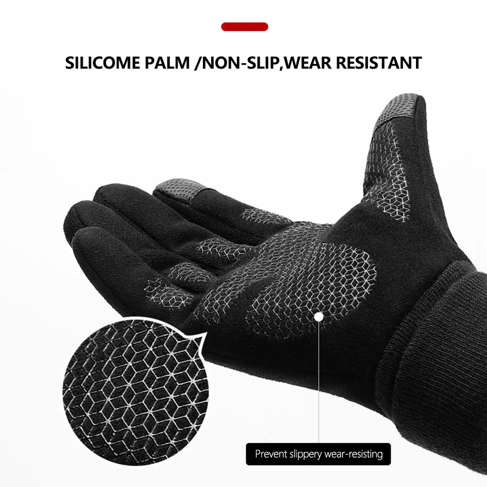 Зимние мужские ветрозащитные перчатки манжеты теплые велосипедные варежки