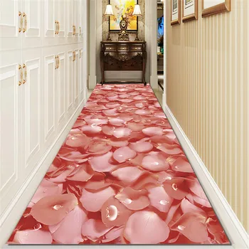 

Romantic Style Petals Corridor Mat Wedding Decor Bedroom Area Rug Kitchen Balcony Rugs 3D Leaves Living Room Carpet Home Decor