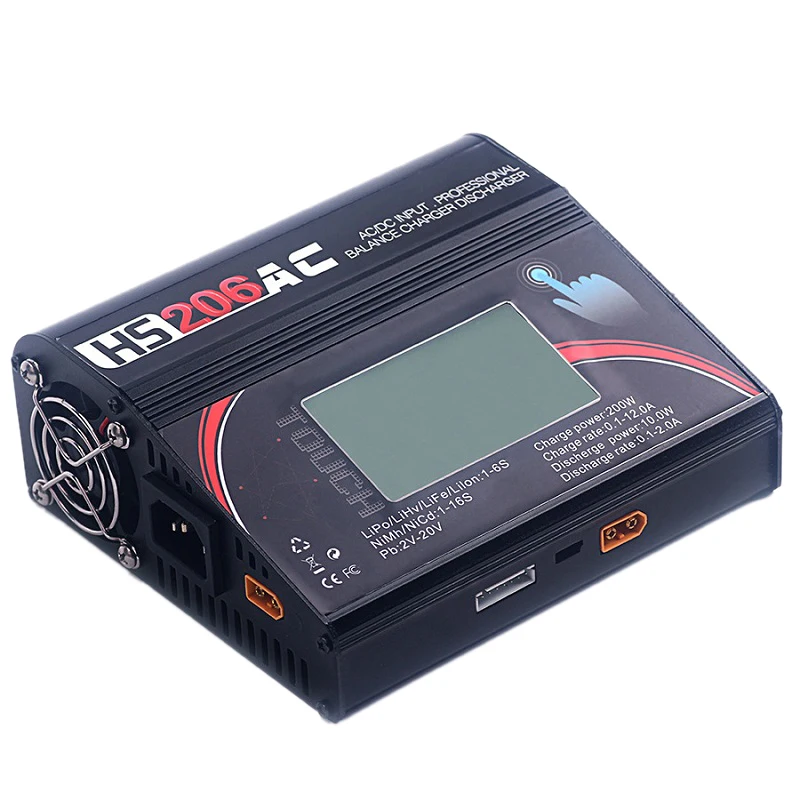 Hs206Ac 200 Вт 12A Ac/Dc Высокая Мощность Пресс-экран Banlace зарядное устройство Dis зарядное устройство для Lipo батареи Rc модели игрушки зарядки(Us Plug
