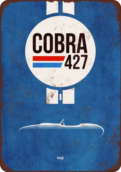 1968 Shelby Cobra 427 Riproduzione Vintage Targa In Metallo 8X12