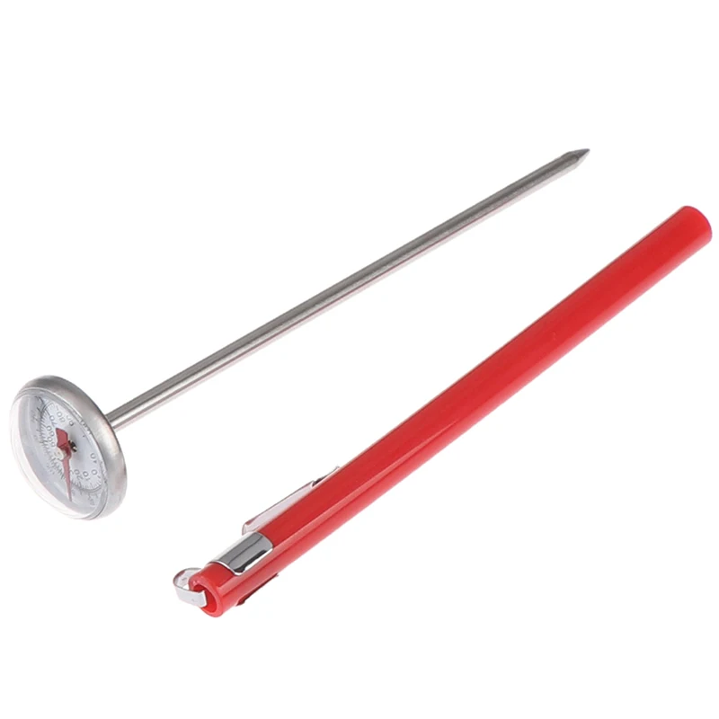 Backyard Compost Stainless Steel Soil Thermometer compost soil thermometer With 26mm Dial Display Stainless Steel Stem-10℃ to 100℃ for Compost Heap Soil