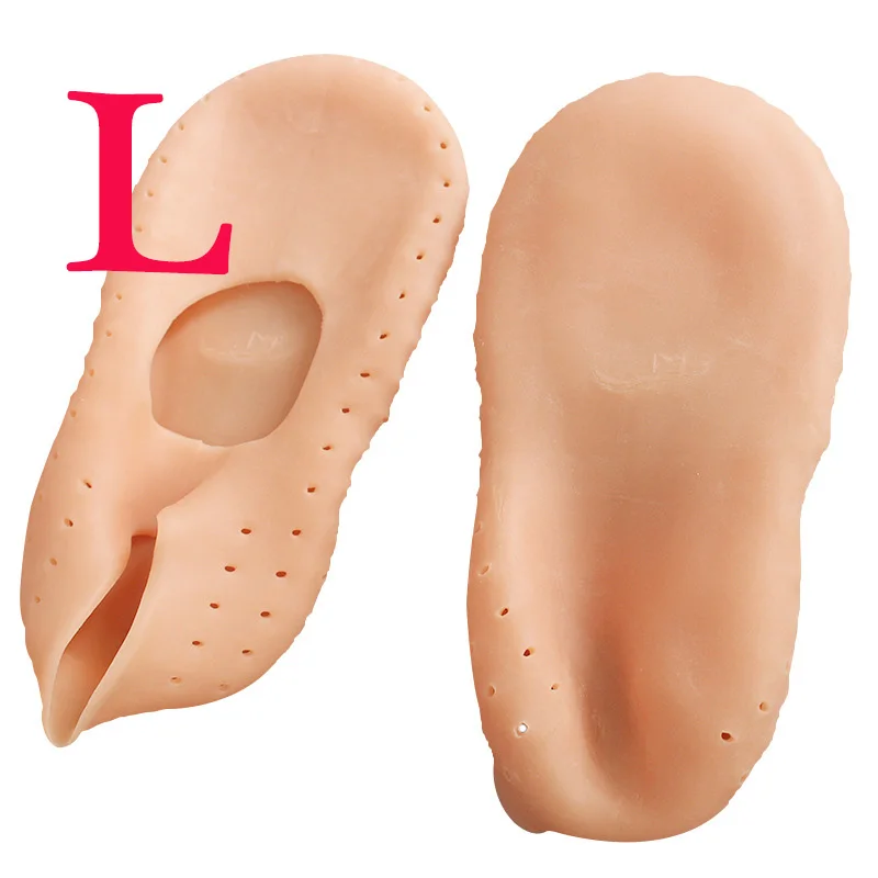 L Skin 39-41 1 пара носки с гелевой подошвой, силиконовый инструмент для ухода за ногами, защита для ног, защита от боли, защита от трещин, увлажнение, удаление ороговевшей кожи, носок с отверстием - Цвет: L Skin 39-41