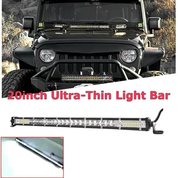 

7D 200W 20inch Slim Led Bar Offroad Single Row Flood Spot Beam Work Light Bar for Truck SUV ATV Driving Lamp Car Styling 12V 24V