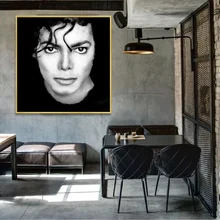 Черно-белая портретная живопись Майкл Джексон плакаты и принты на холсте настенные картины для гостиной, комнаты мальчика Quadro