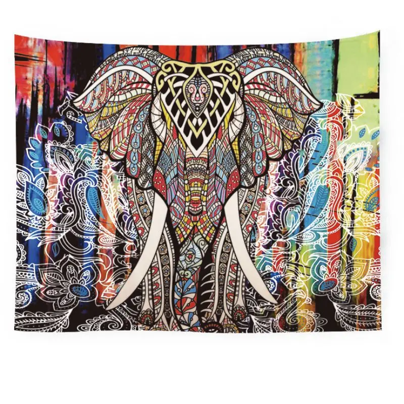 B Household Tapestry Wall Hanging Watercolor Animal Tapestry Bedroom Decoration Blanket - Color: B