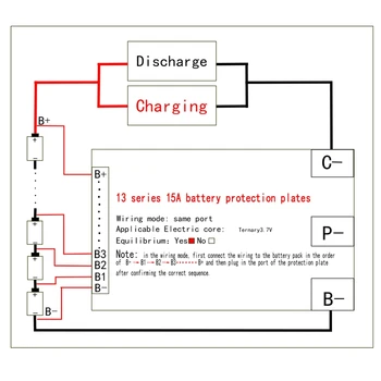 

13S 48V 15A Li-Ion Lipolymer Battery Protection Board BMS PCB Board with Heatsink for E-Bike EScooter