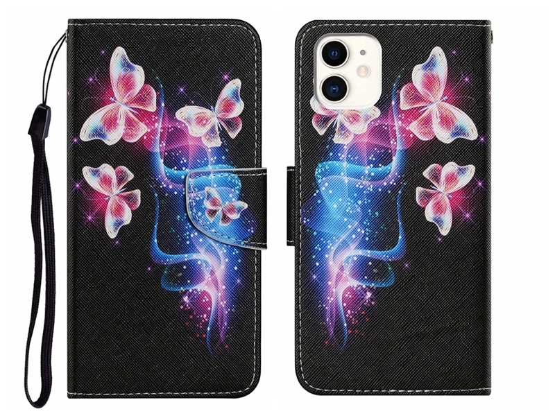 Beautiful Butterfly Pattern Phone Case For iPhone 6 6S 7 8 Plus 12 11 Pro X XS XR Max Flip Leather Wallet Card Slot Back Cover iphone silicone case