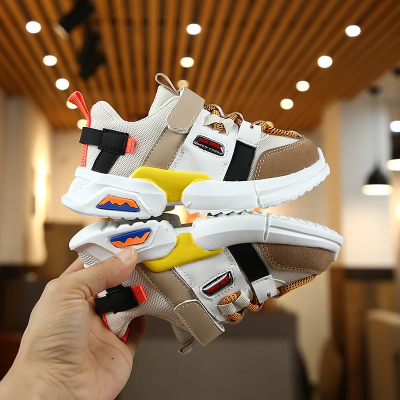 

New Sport Children Shoes Kids Boys Sneakers Spring Autumn Net Mesh Breathable Casual Girls Shoes Running Shoe For Kids pu