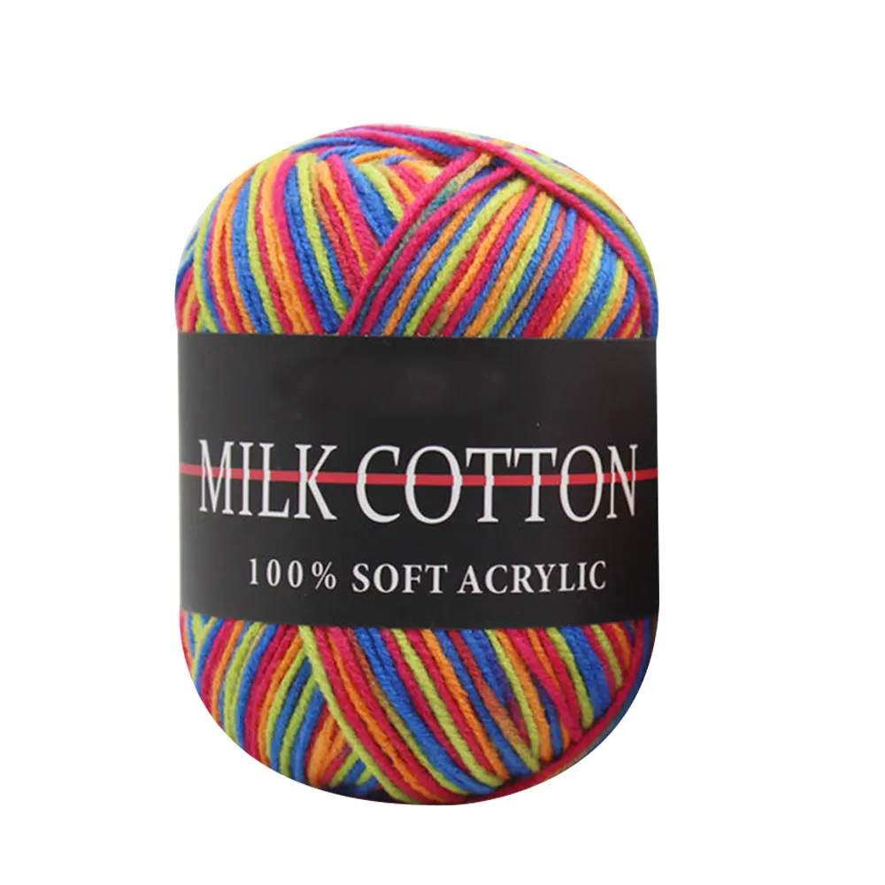 Пряжа хлопок шарф 50 г ткачество камвольной перчатки вязание - Цвет: 16 multicolor